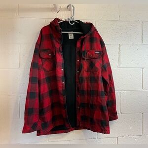 Men’s Buffalo Check Dickies button up hooded jacket 2XL